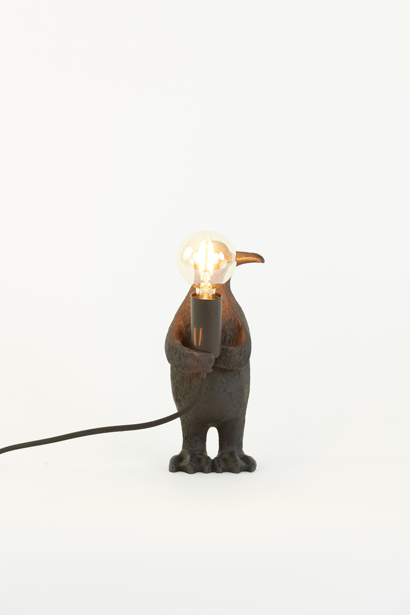 Light & Living - Tafellamp PENGUIN - Ø12x24cm - Zwart