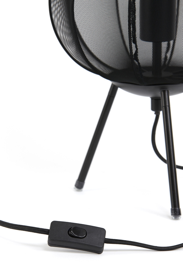 Light & Living - Tafellamp PLUMERIA - Ø25x45cm - Zwart