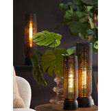 Light & Living - Tafellamp LEZUZA  - 13.5x13.5x49.5cm - Zwart