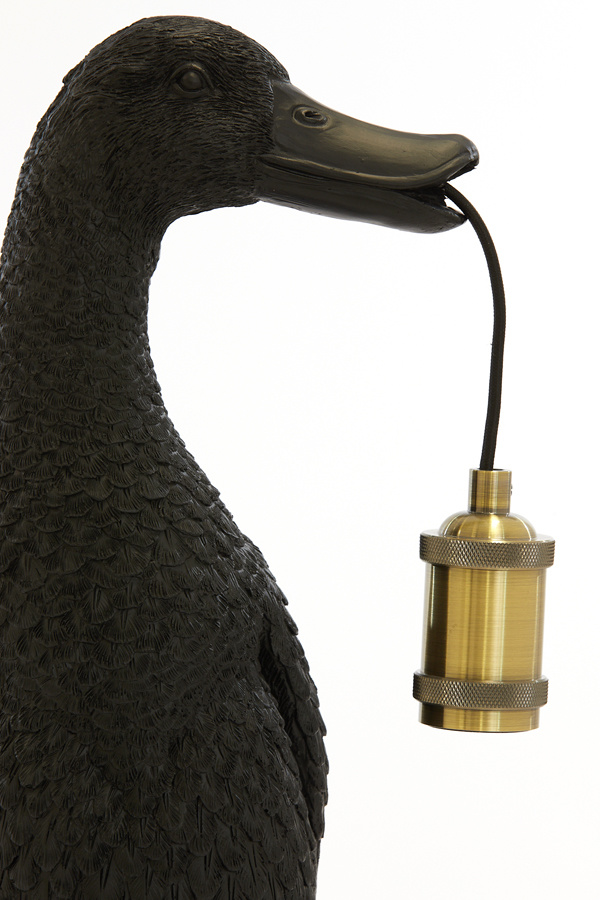 Light & Living - Tafellamp DUCK  - 23.5x23x48.5cm - Zwart