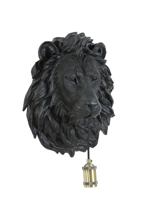 Light & Living - Wandlamp LION - 33.5x19x40.5cm - Zwart