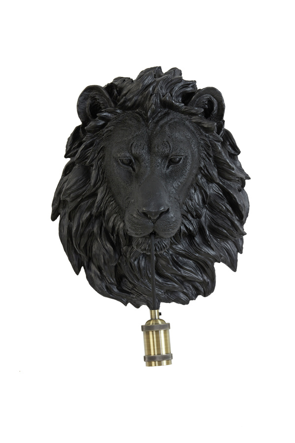 Light & Living - Wandlamp LION - 33.5x19x40.5cm - Zwart