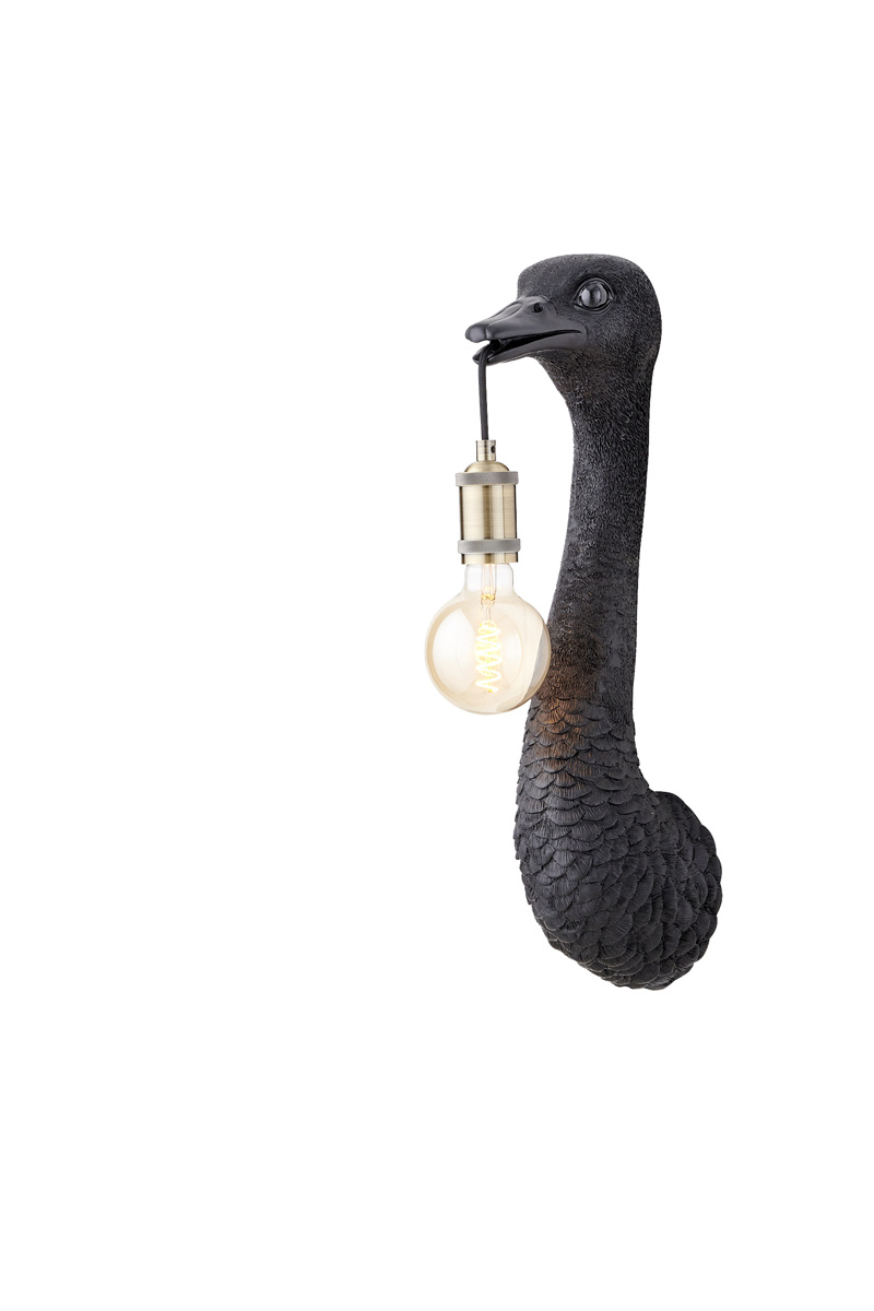 Light & Living - Wandlamp OSTRICH - 18x15.5x57.5cm - Zwart