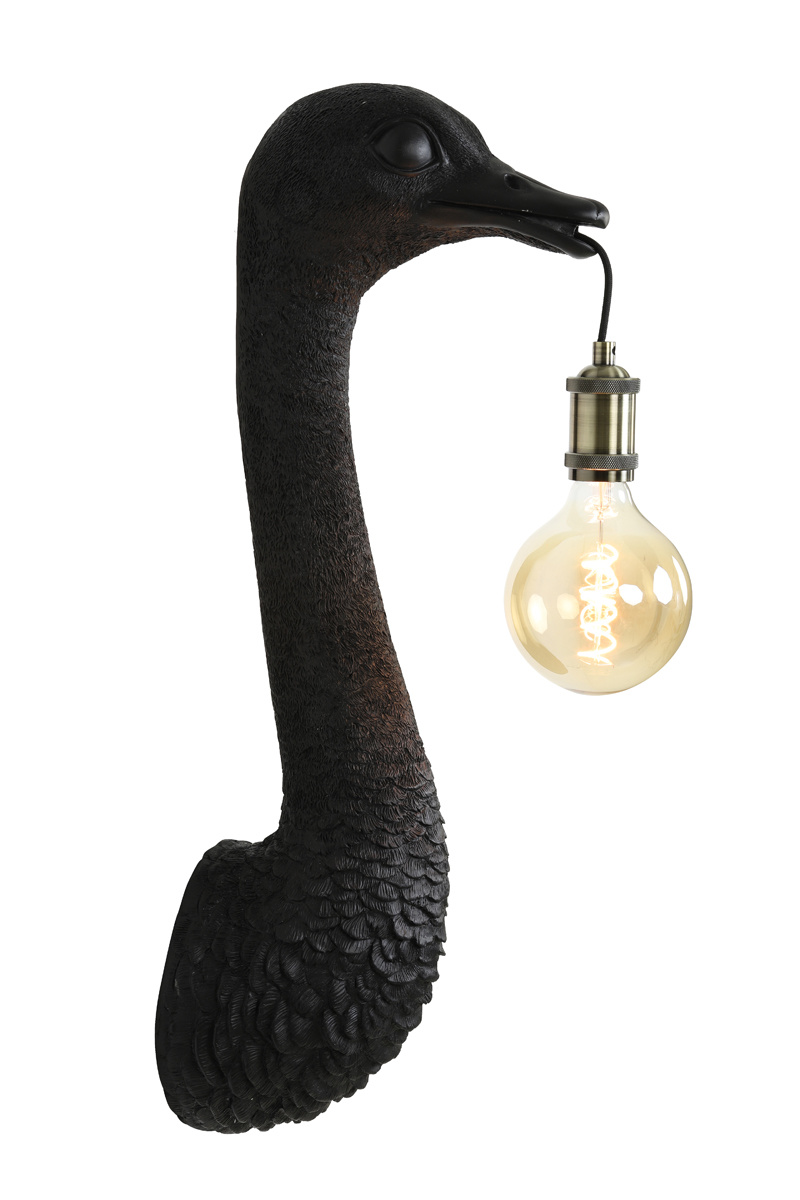Light & Living - Wandlamp OSTRICH - 18x15.5x57.5cm - Zwart