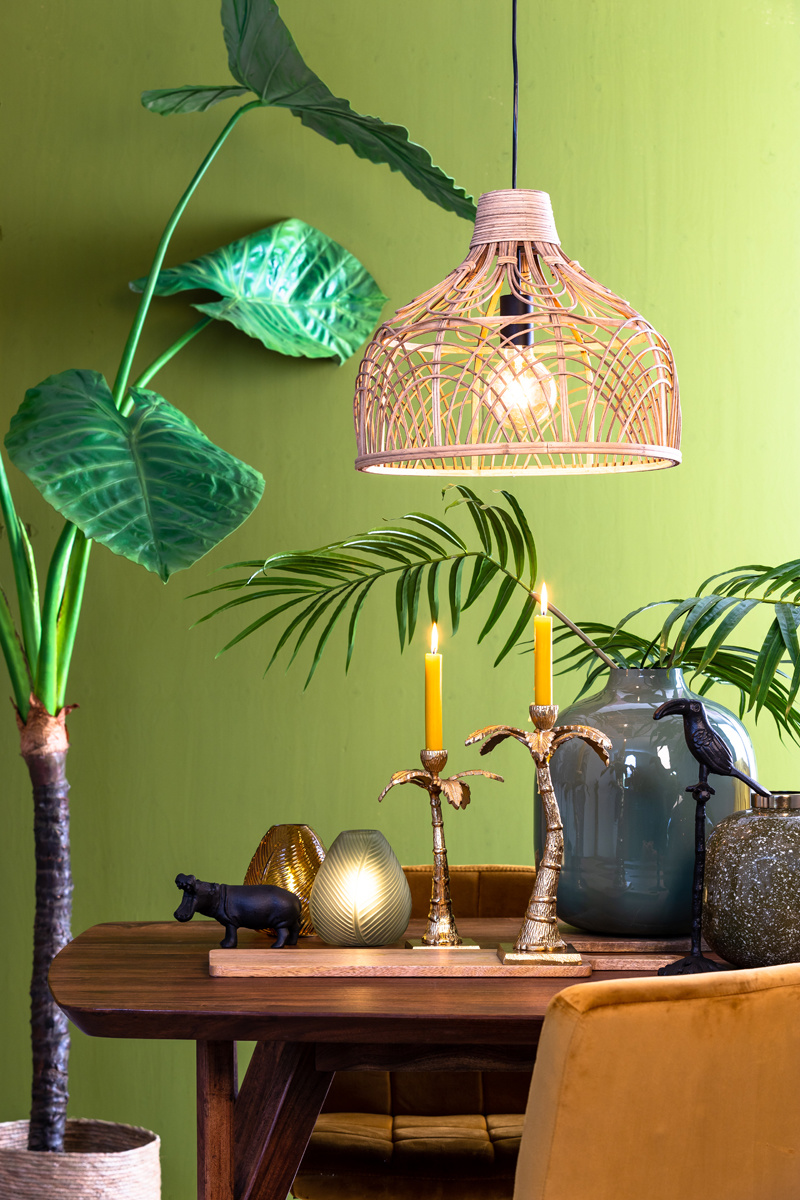 Light & Living - Hanglamp POCITA - Ø42x35cm - Bruin