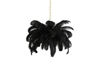 Light & Living - Hanglamp Feather - 80x80x80 - Zwart