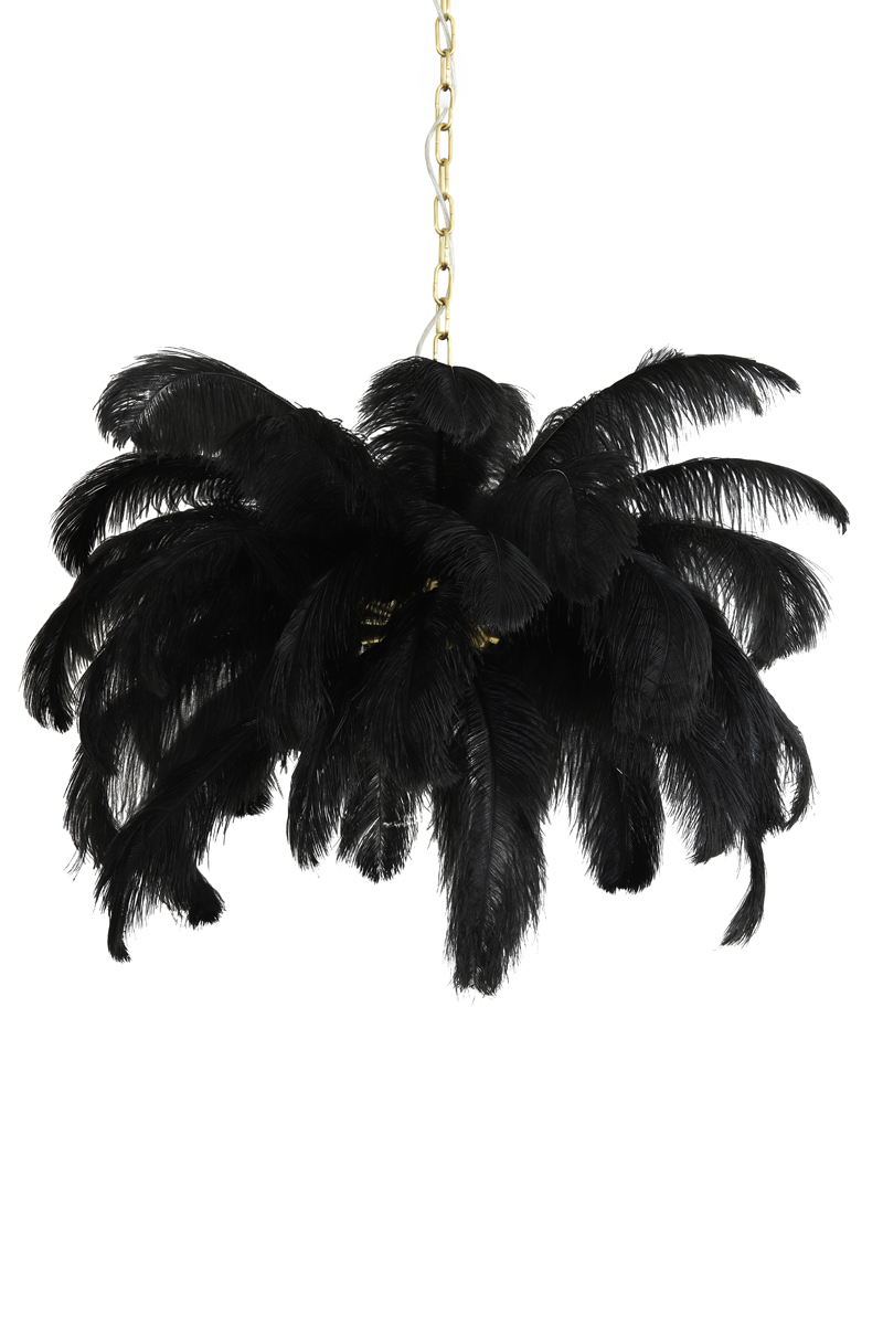 Light & Living - Hanglamp Feather - 80x80x80 - Zwart