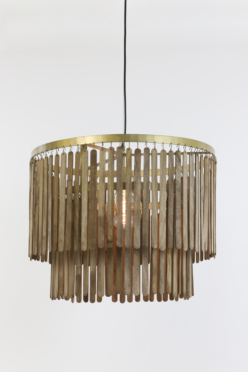 Light & Living - Hanglamp GULARO - Ø60x43cm - Bruin