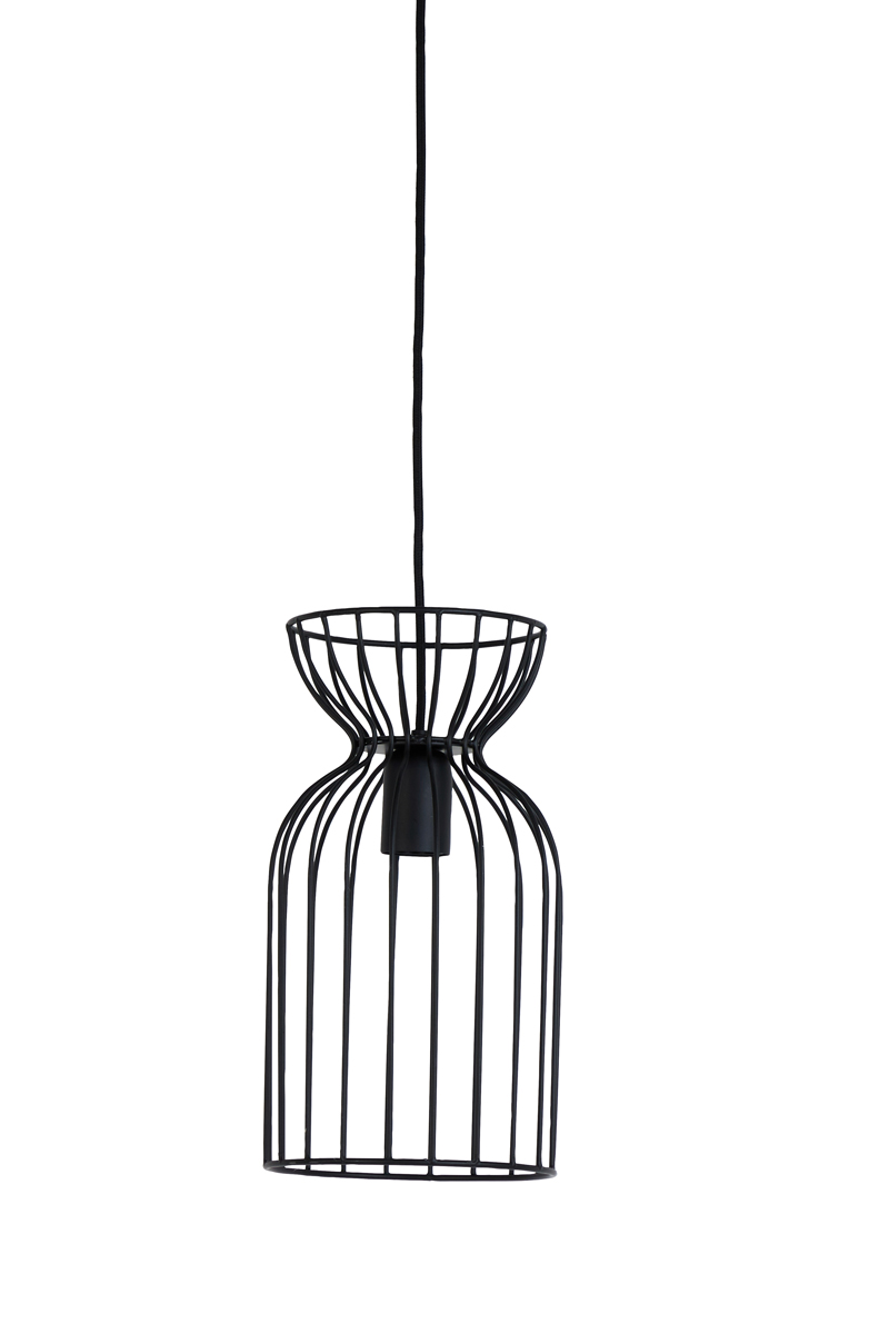 Light & Living - Hanglamp LAZAR - Zwart - 18x18x34 cm