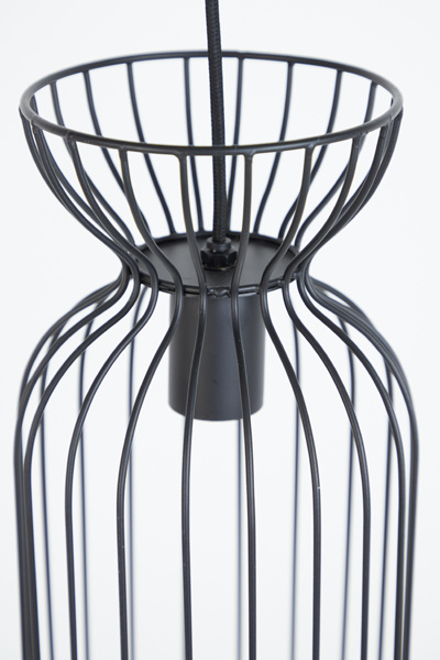 Light & Living - Hanglamp LAZAR - Zwart - 18x18x34 cm
