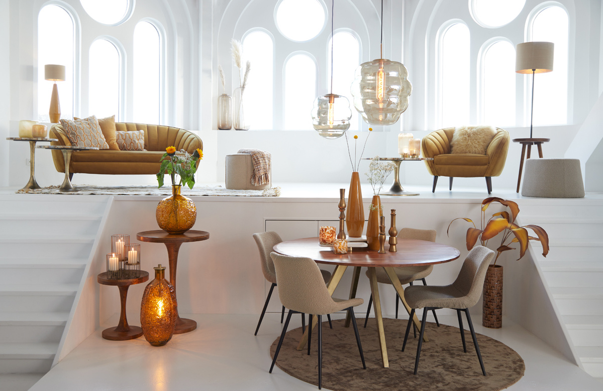 Light & Living - Hanglamp MISTY - Ø30x37cm - Oranje