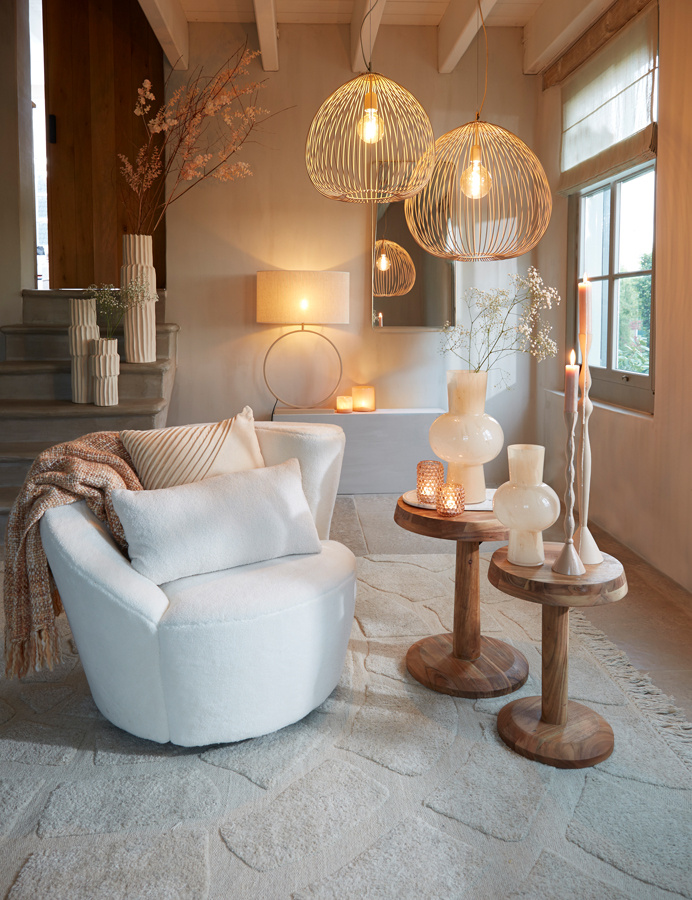 Light & Living - Hanglamp RILANA - Ø34x35cm - Wit