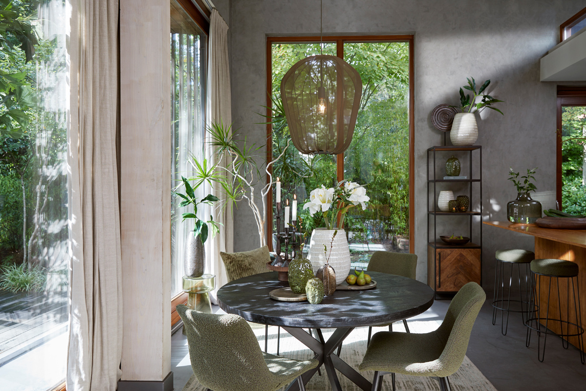 Light & Living - Hanglamp PLUMERIA - Ø50x60cm - Groen