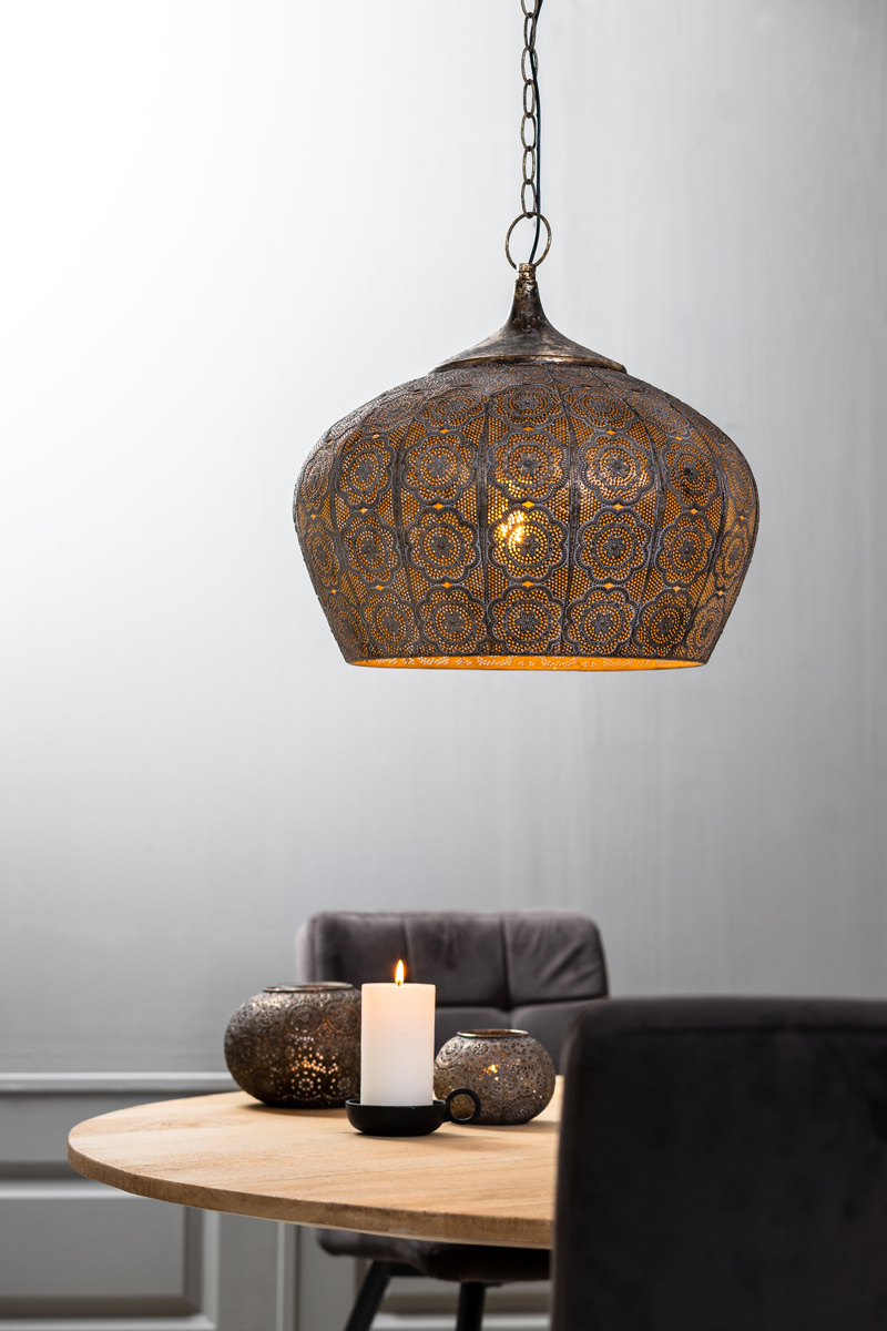 Light & Living - Hanglamp EMINE - Ø43.5x40.5cm - Bruin