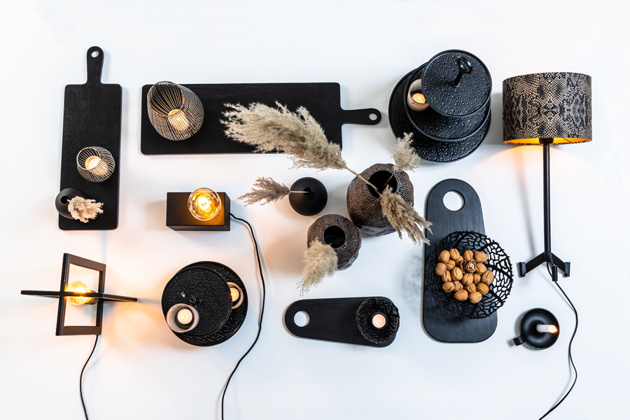 Light & Living - Lampvoet DENNIS - 15.5x15.5x40 - Zwart