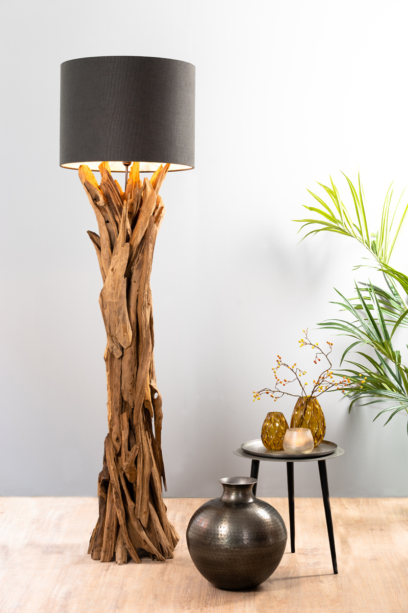 Light & Living - Vloerlamp MARGRET  - 45x45x165cm - Bruin