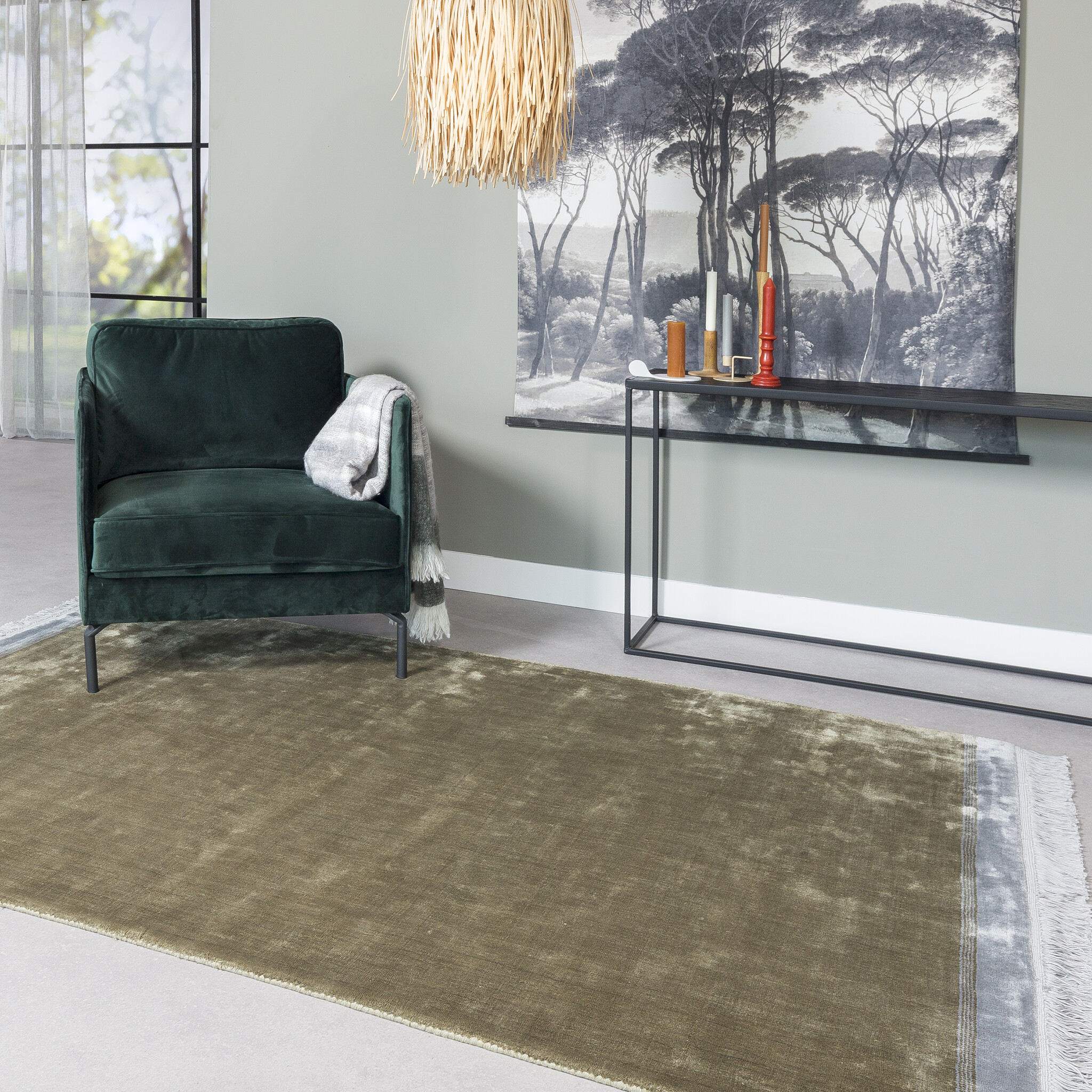 Hoyz Collection - Vloerkleed C611 Groen/grijs - 160x230x3