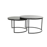 Light & Living - Salontafel ALFIO Set van 2 - 75x75x45.5cm - Zwart