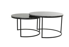 Light & Living - Salontafel ALFIO Set van 2 - 75x75x45.5cm - Zwart