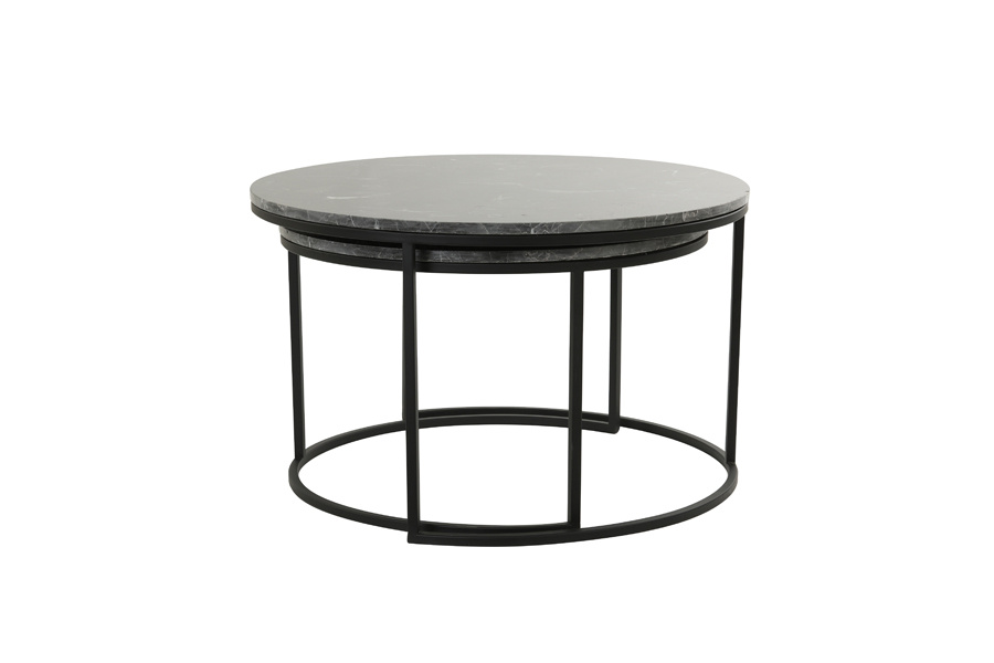 Light & Living - Salontafel ALFIO Set van 2 - 75x75x45.5cm - Zwart