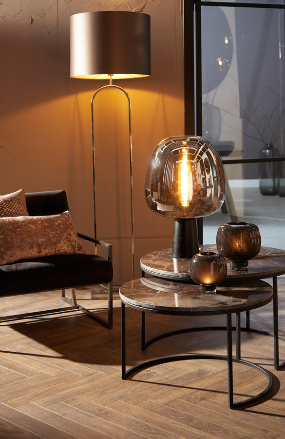 Light & Living - Salontafel ALFIO Set van 2 - 75x75x45.5cm - Zwart