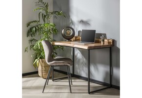 Hoyz - Bureau Live Edge - 110x60x76 - Hout - Metaal Onderstel - Bruin