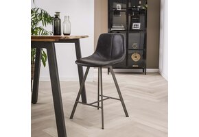 Hoyz - Barstoel Zig-Zag - Zwart - 4 Stuks - 47x51x94