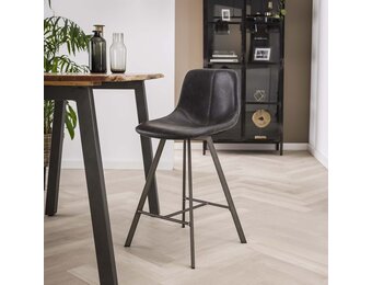 Hoyz - Barstoel Zig-Zag - Zwart - 4 Stuks - 47x51x94