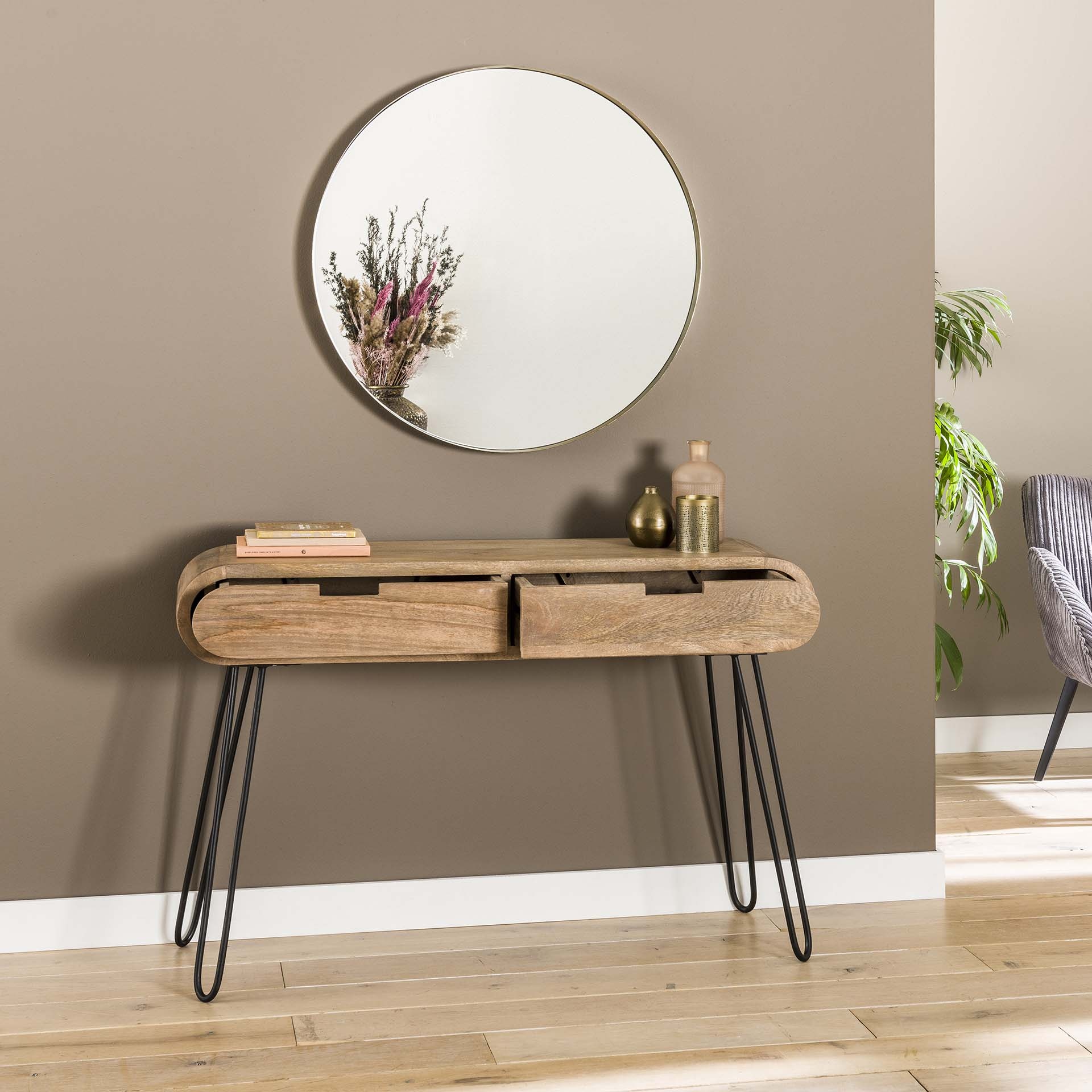 Hoyz - Kaptafel Barrel - 2 Lades - Hout - 120x30x76