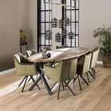 Hoyz - Velvet Armstoel - Groen - Draaibaar - 2 Stuks