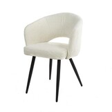 Hoyz - Armstoel Salon - Boucle - Wit - Set van 2