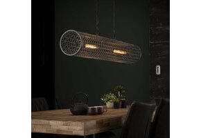 Hoyz - Hanglamp - Ø20 cm Cilindervormige Hanglamp - Industrieel - Gaas