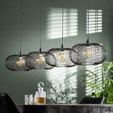 Hoyz - Hanglamp met 4 lampen - Koper kleurig - 150cm in hoogte verstelbaar - Disk vorm Ø35 - Industriële Hanglamp voor woonkamer of eetkamer