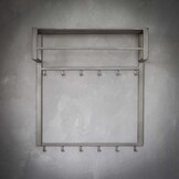 Hoyz - Kapstok Industrieel met 12 haken - Grijs - Wandkapstok - 80cm Breed - Snelle Montage