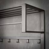 Hoyz - Kapstok Industrieel met 12 haken - Grijs - Wandkapstok - 80cm Breed - Snelle Montage