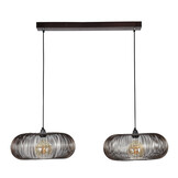 Hoyz - Hanglamp met 2 lampen - Koper kleurig - 150cm - Disk vorm Ø43