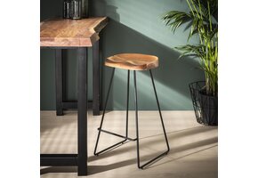 Hoyz - Barstoel Houten Zitting - 4 Stuks - Bruin