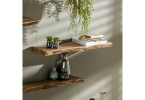 Hoyz - Wandplank Edge - 90cm Breed - Acaciahout - Bruin