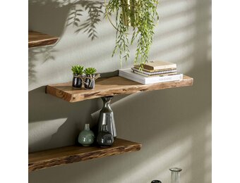 Hoyz - Wandplank Edge - 90cm Breed - Acaciahout - Bruin