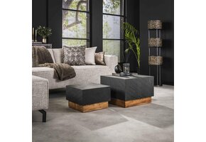 Hoyz Collection - Salontafel Blox Slate - Leisteen -  Set van 2