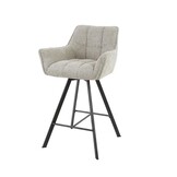 Hoyz - Barstoel Raster Boucle Zand - Draaibaar - 2 Stuks