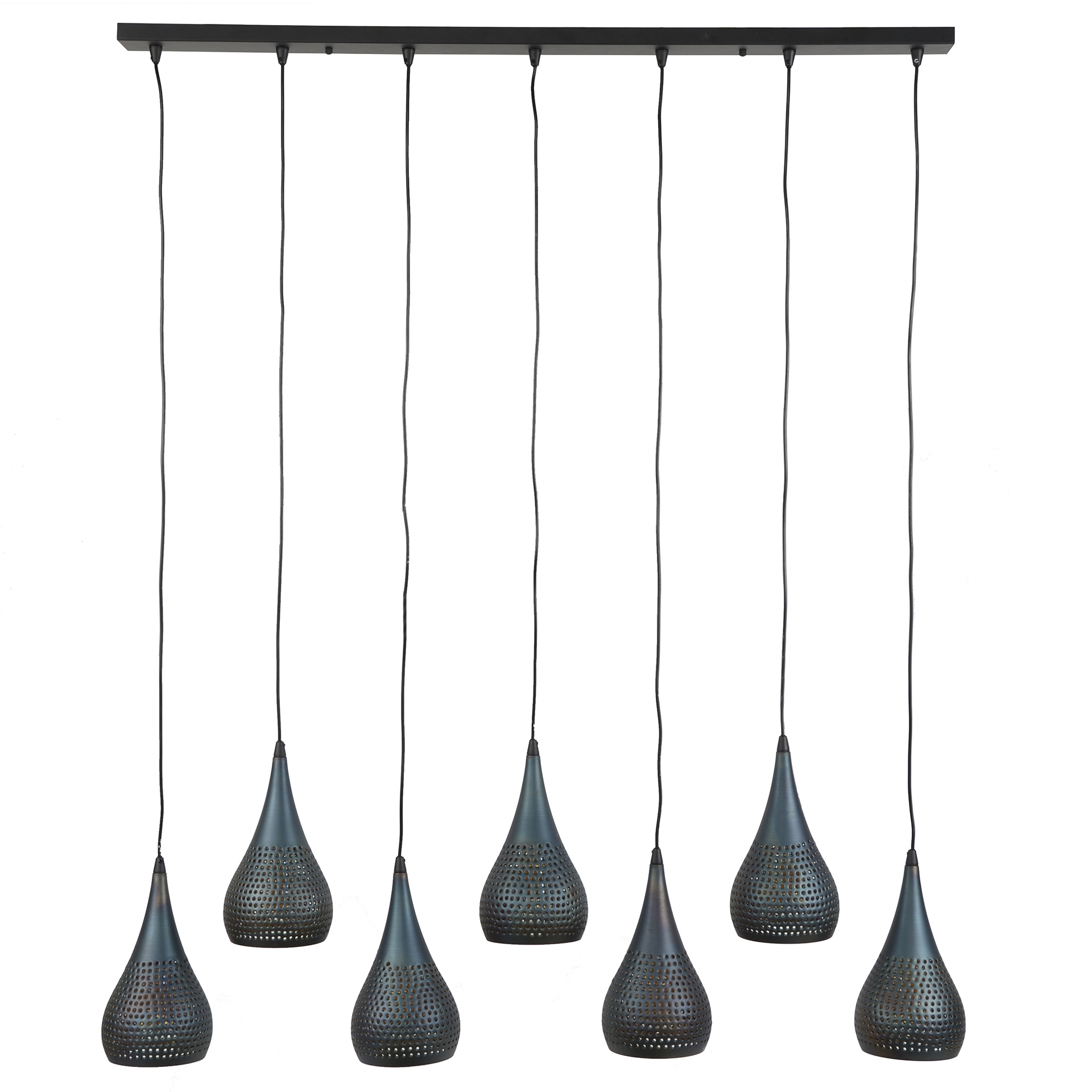 D - Hoyz - Hanglamp - 7xØ15 Druppelvormige Metalen Hanglampen - Transpart