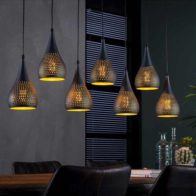 D - Hoyz - Hanglamp - 7xØ15 Druppelvormige Metalen Hanglampen - Transpart