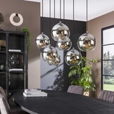 Hoyz - Hanglamp Bubble Shaded - 7 Lampen - Industrieel - Grijs/Zwart