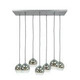 Hoyz - Hanglamp Bubble Shaded - 7 Lampen - Industrieel - Grijs/Zwart