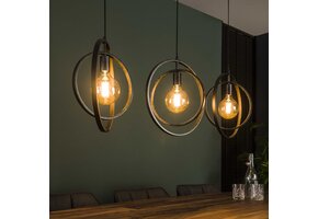 Hoyz - Industriele Hanglamp - 3 Lampen - Turn Around - Zwart