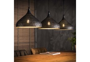 Hoyz - Hanglamp - 3xØ32 Trechtervormige Metalen Hanglampen - Transparant
