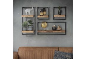 Wandplanken set Edge - Acaciahout - Complete set - 4 stuks