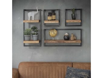 Wandplanken set Edge - Acaciahout - Complete set - 4 stuks