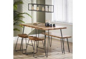 Hoyz - Eetkamertafel Edge - Hout - Bruin - 130x70x77